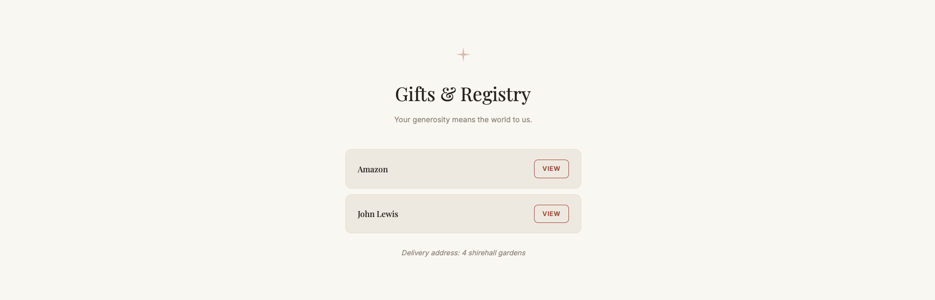 Gift list feature