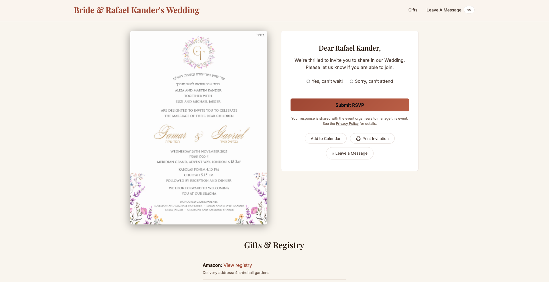 Invitation platform